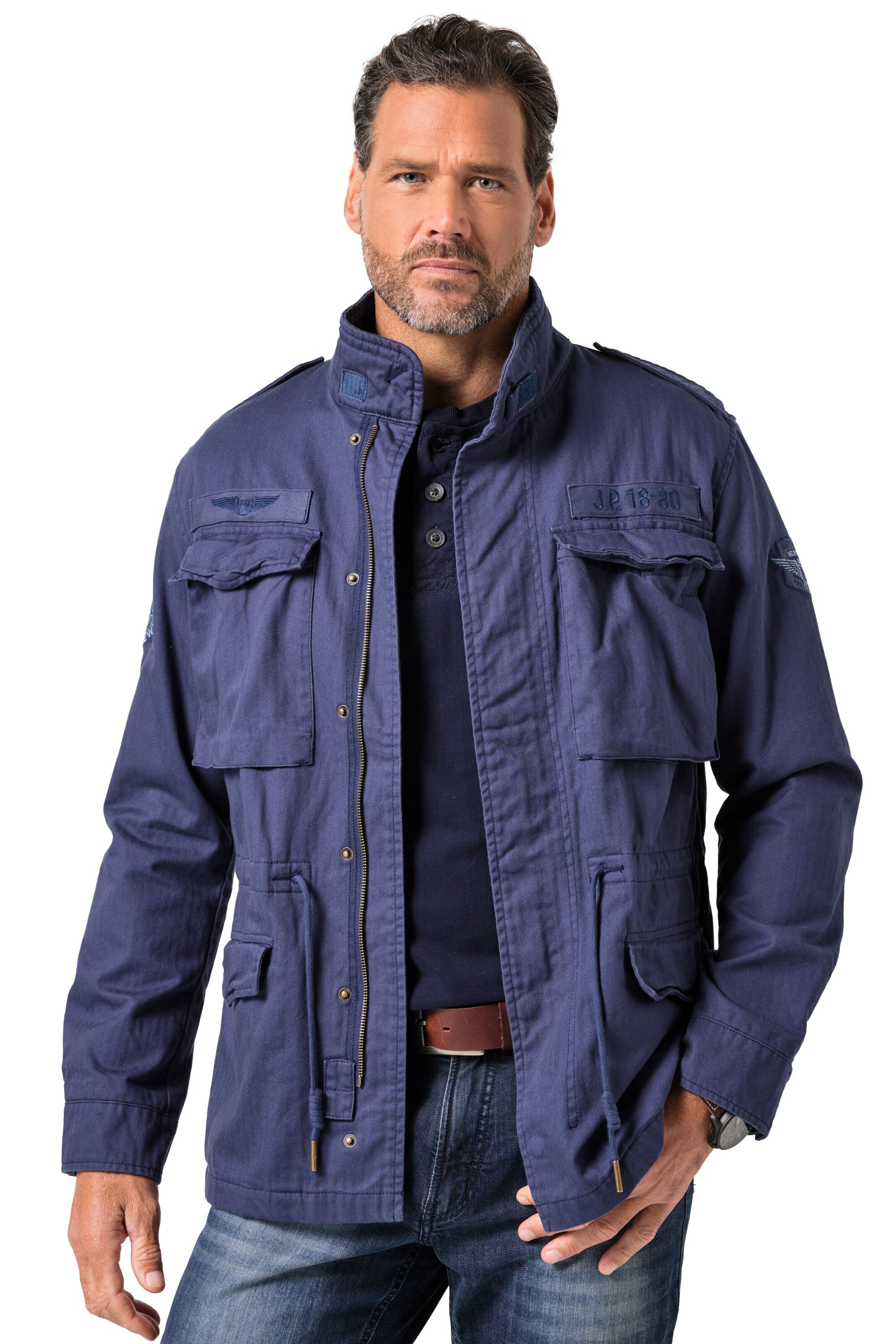 JP1880 Between-Season Jacket in Blue: front