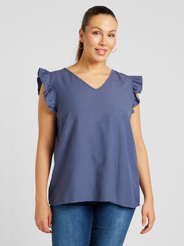 Camicia da donna 'Jupiter' di ONLY Carmakoma in blu: frontale