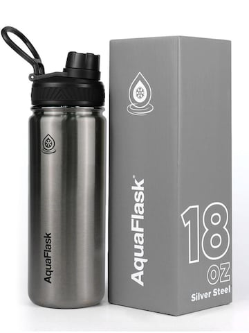 AquaFlask Láhev na vodu 'AquaFlask Termoláhev REGULAR 532 ml' – stříbrná