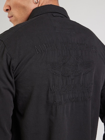 ALPHA INDUSTRIES Regularny krój Koszula 'Air Force' w kolorze czarny
