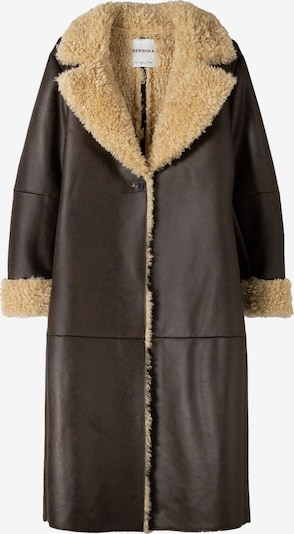 Bershka Prechodný kabát - béžová / tmavohnedá, Produkt