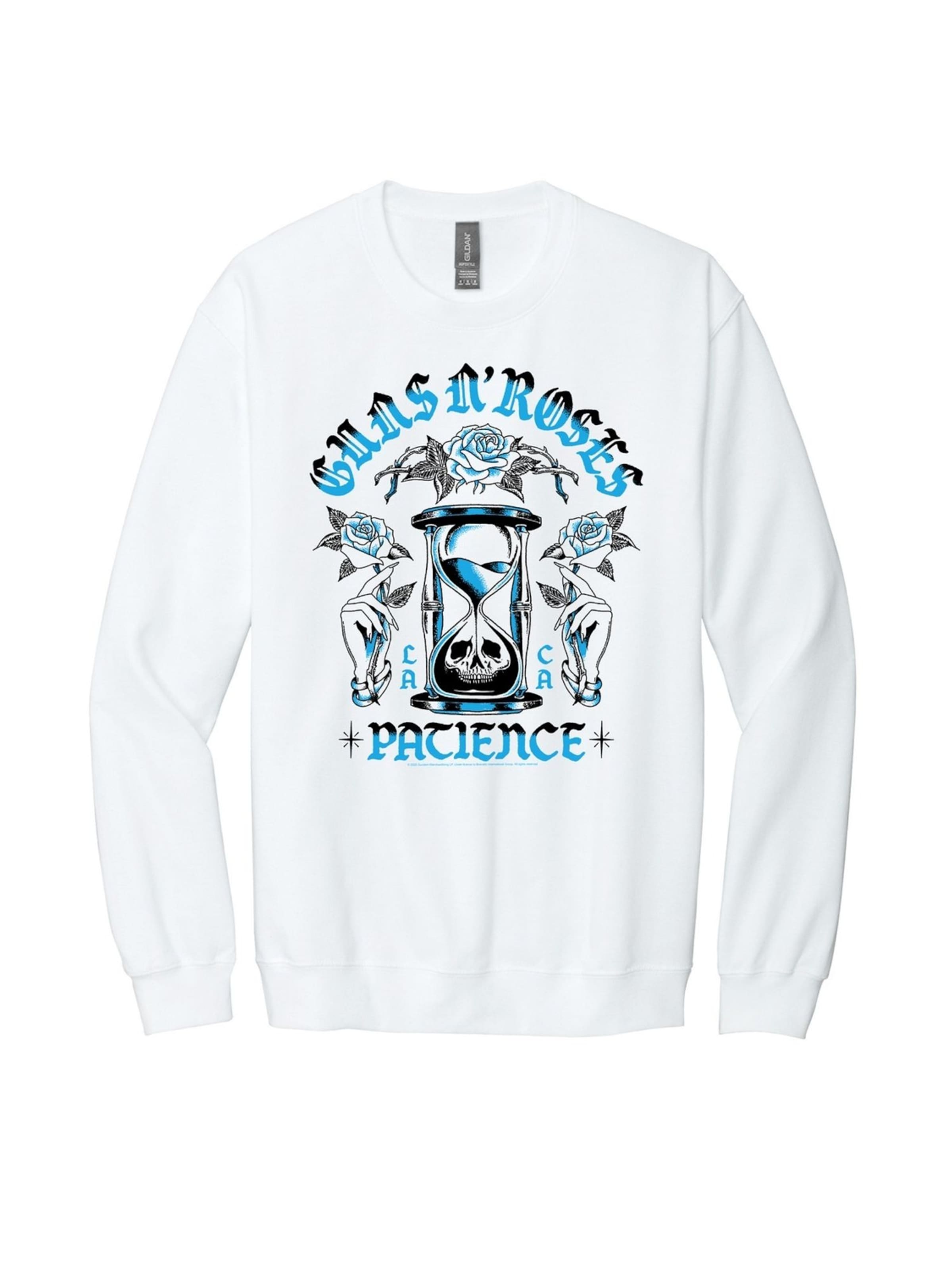 GUNS N' ROSES Sweatshirt 'Roses Hour Glass' in White: front