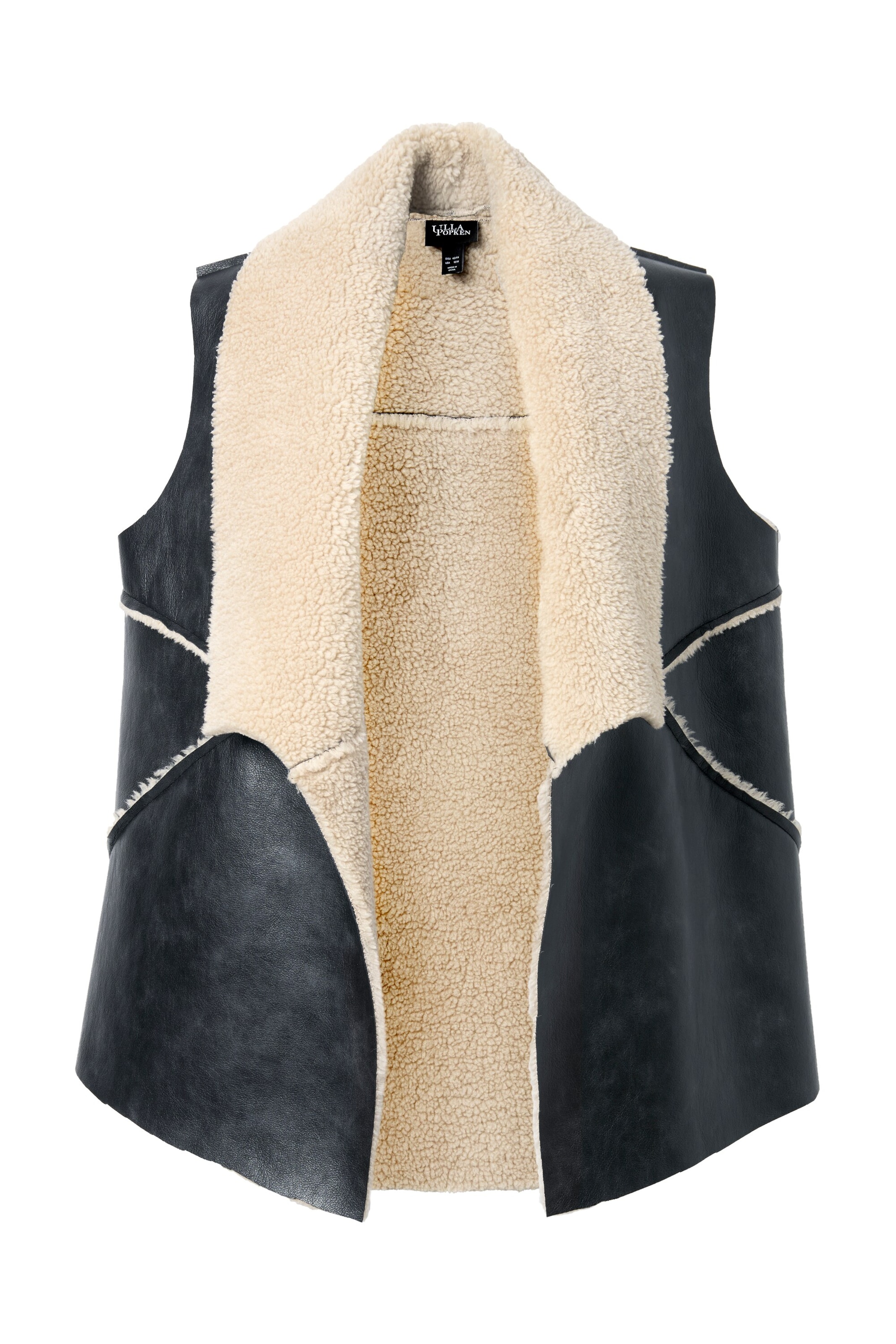 Ulla Popken Bodywarmer in Zwart: voorkant