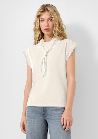 T-shirt QS en beige : devant