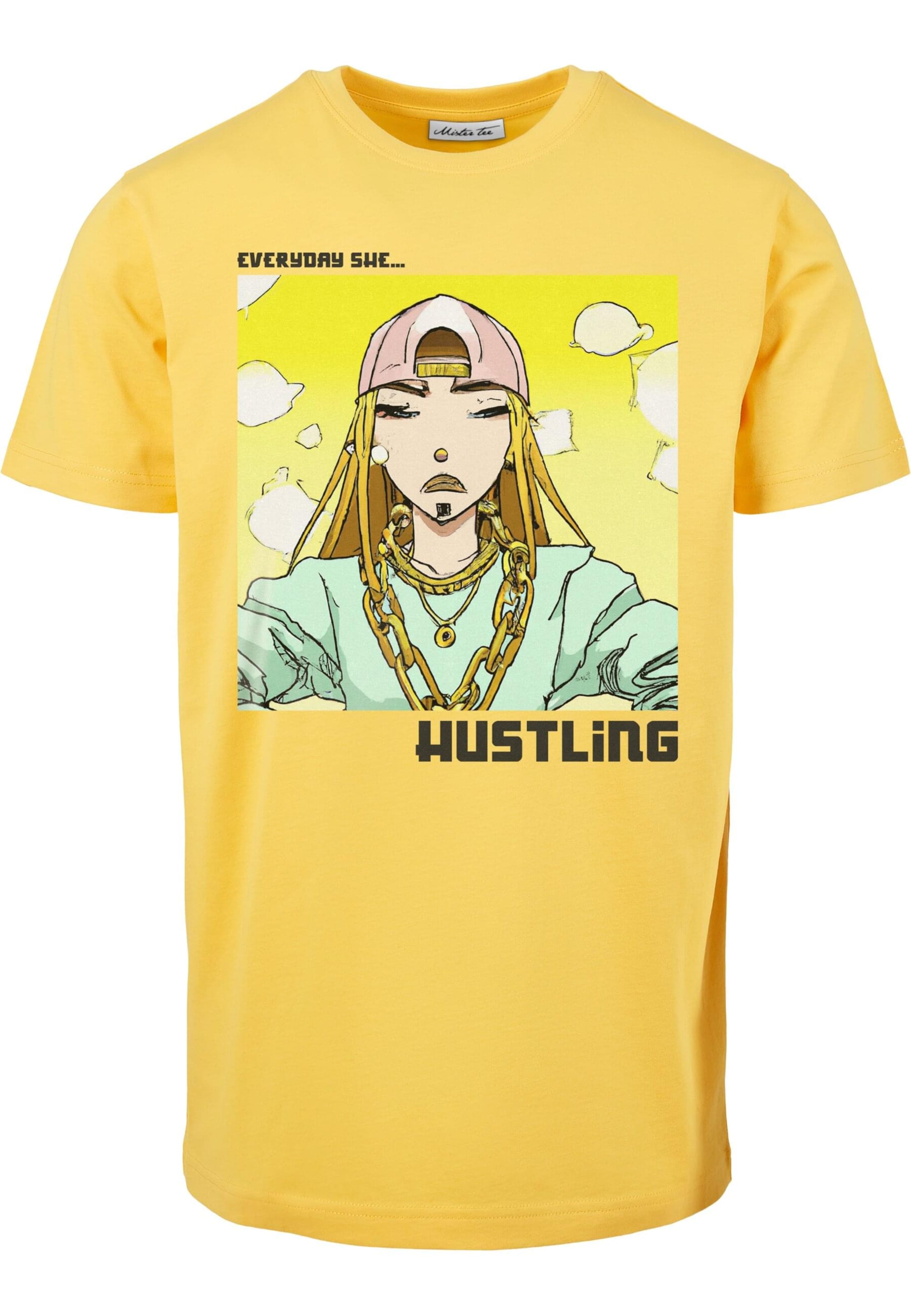 Mister Tee Shirt 'Everyday She Hustling' in Gelb: Vorderseite
