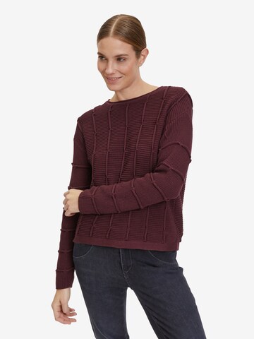 Betty Barclay Grobstrick-Pullover mit Strickdetails in Lila: predná strana