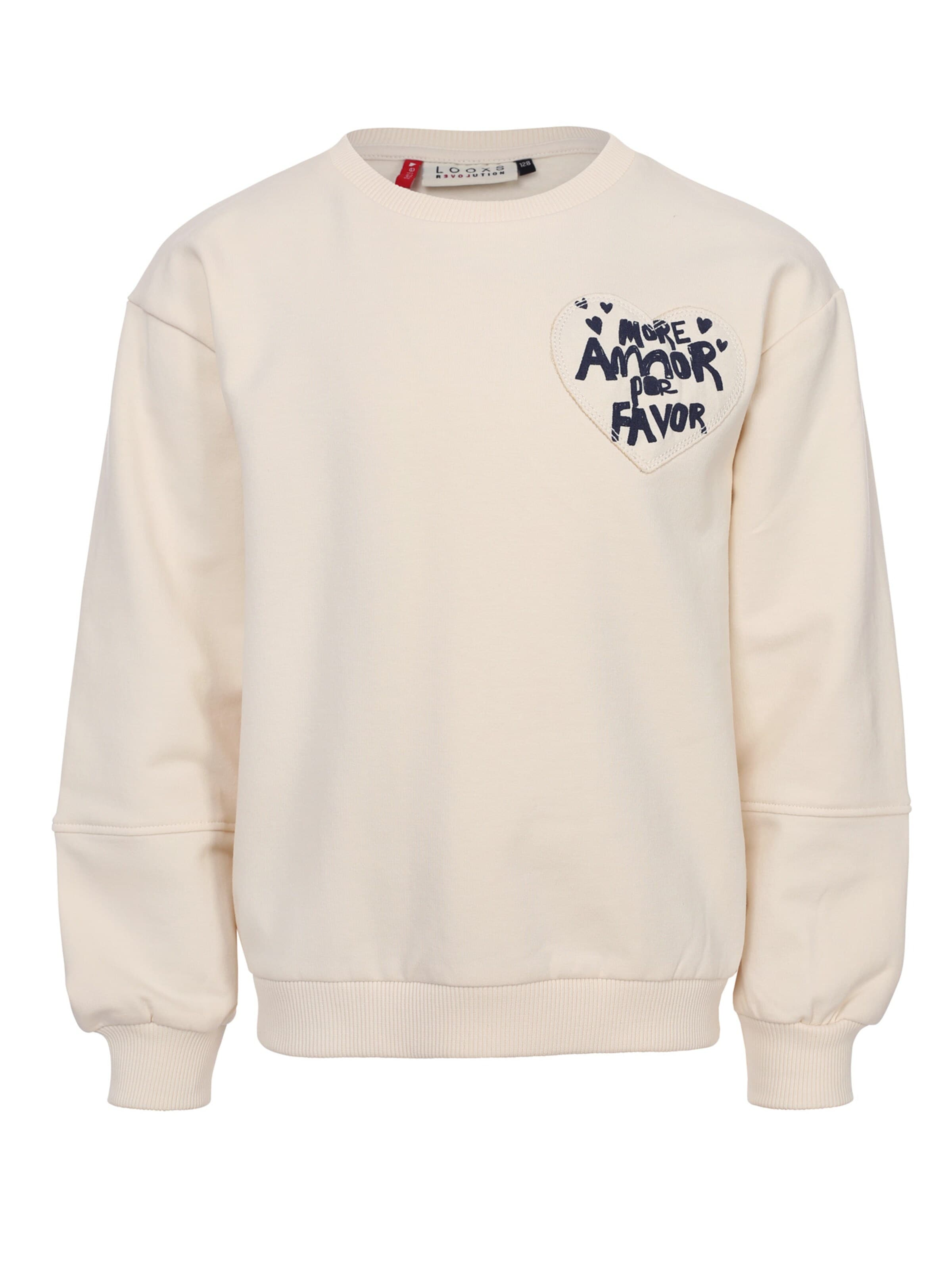 Sweat-shirt Looxs Revolution en blanc : devant