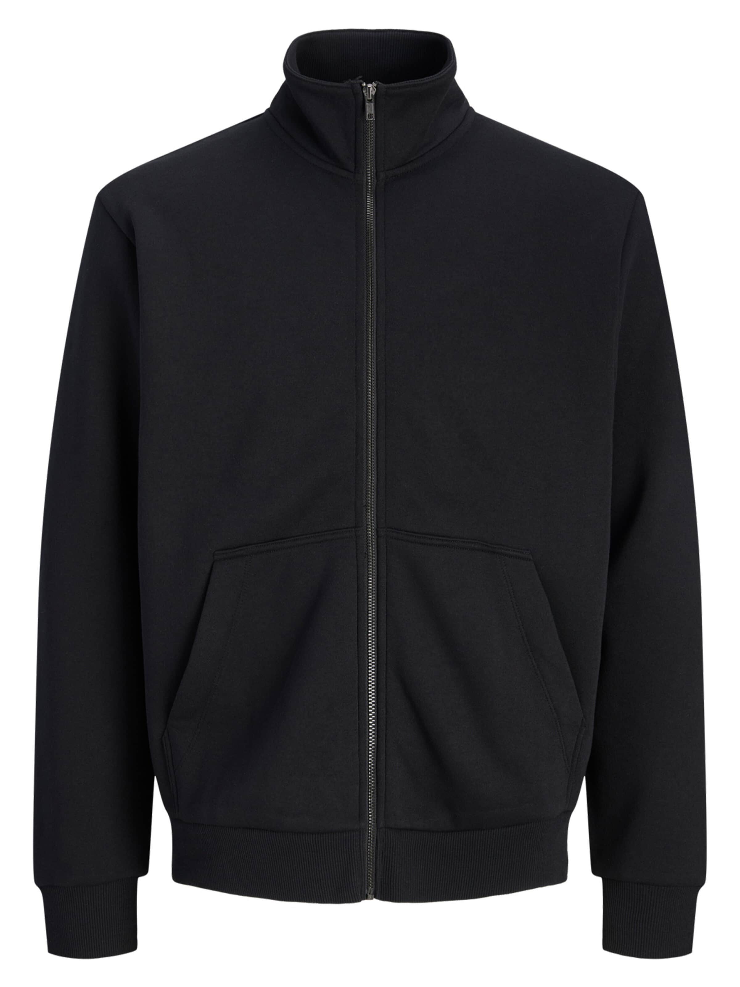 JACK & JONES Sweatjakke 'JJEBradley' i sort: forside