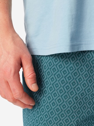 SCHIESSER Pyjama lang 'Casual Essentials' in Blauw