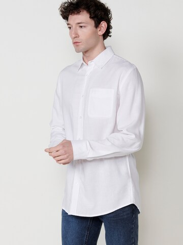 KOROSHI Slim fit Button Up Shirt in White