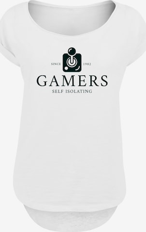 F4NT4STIC Shirt 'Retro Gaming Gamers Self Isolating' in White: front