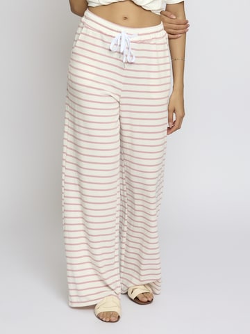 Wide Leg Pantalon 'Sveaa' Lilavie en rose : devant