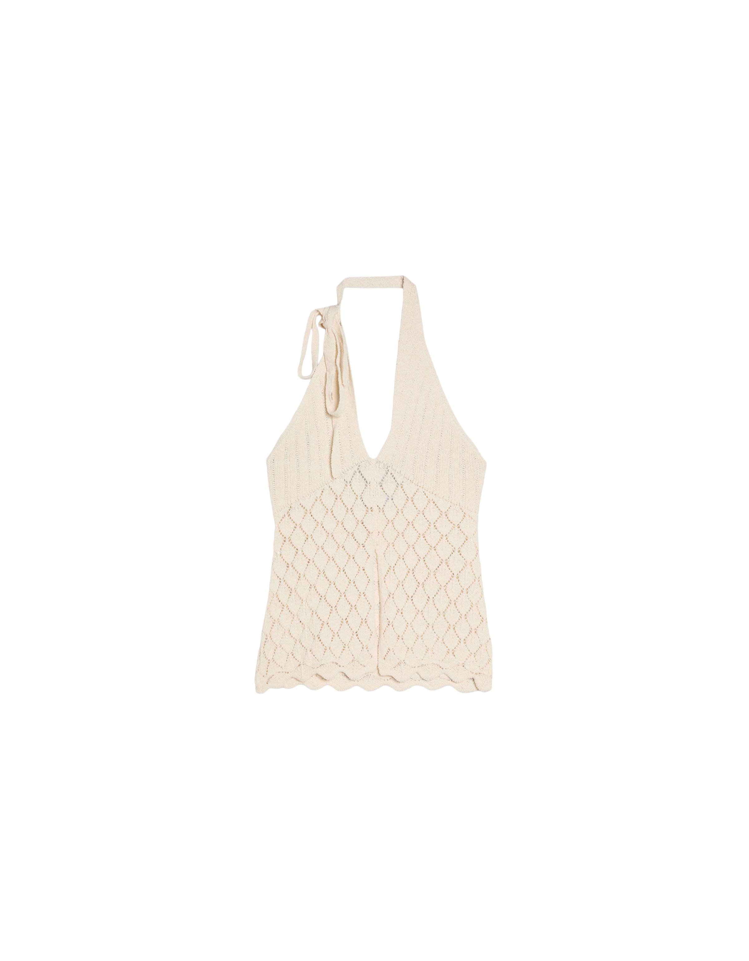Bershka Sticktop i XS i ecru, Produktvisning