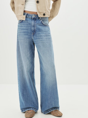 Pull&Bear Baggy Jeans in Blauw: voorkant
