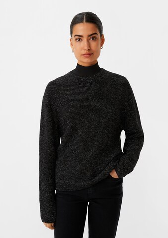 Pull-over comma casual identity en noir : devant