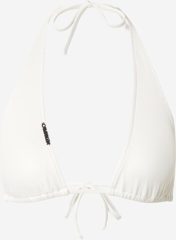 Calvin Klein Swimwear Triangle Bikini Top in White: front