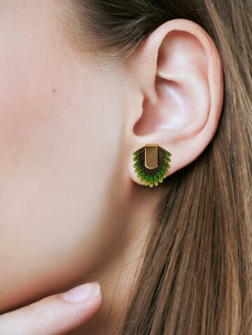 Gretchen Earrings 'Pam Pem' in Green: front