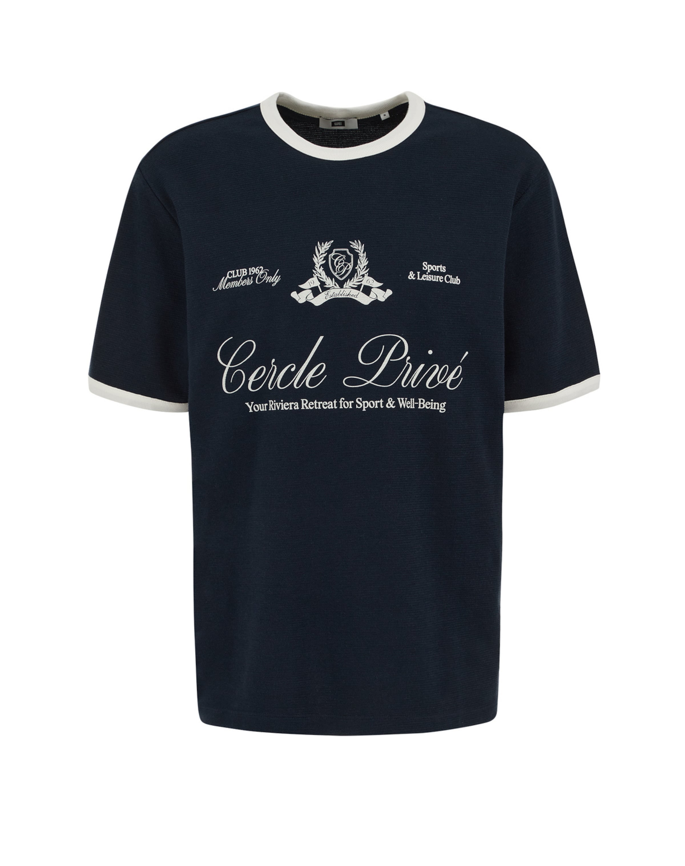Tricou de la WE Fashion pe albastru: față