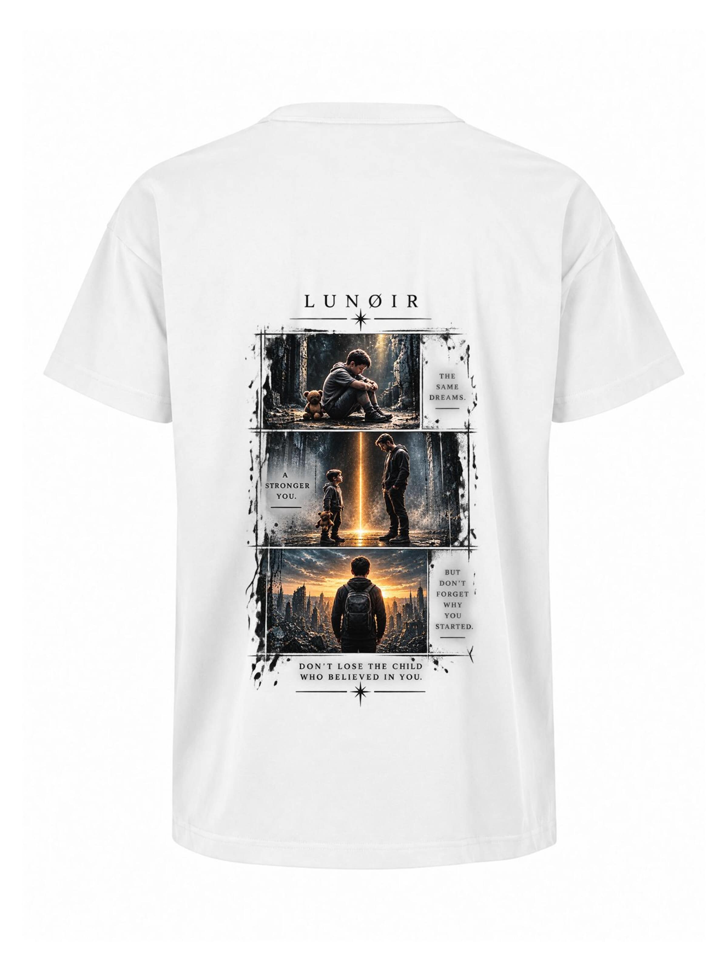 LUNØIR Studio Póló 'The Child Within' - fehér: elől