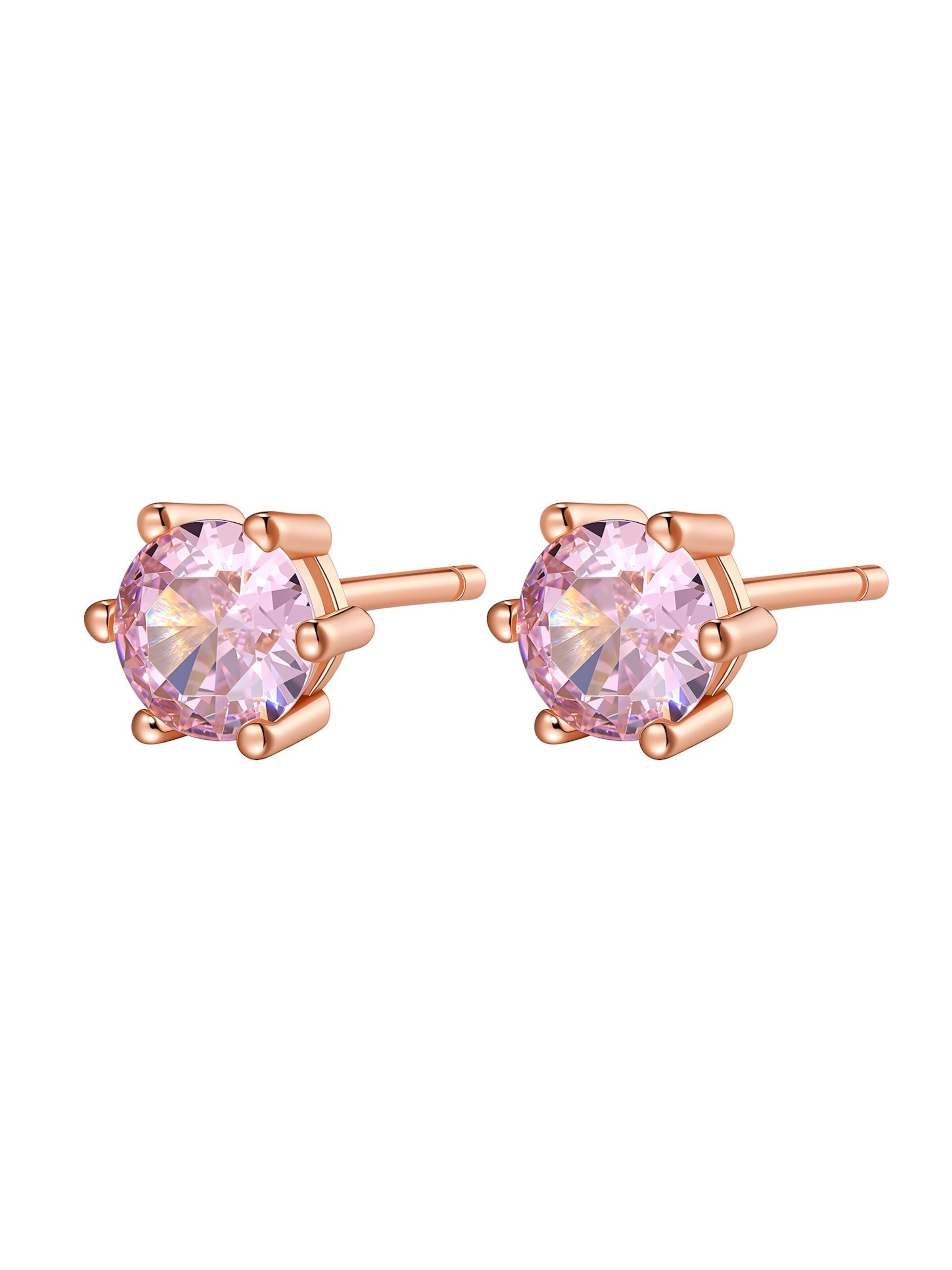 Hey Happiness Oorbellen 'Pink Gemstone' in Goud