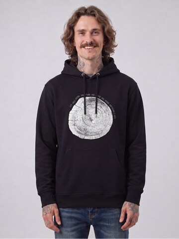 Watapparel Sweatshirt 'Baumscheibe' in Zwart: voorkant