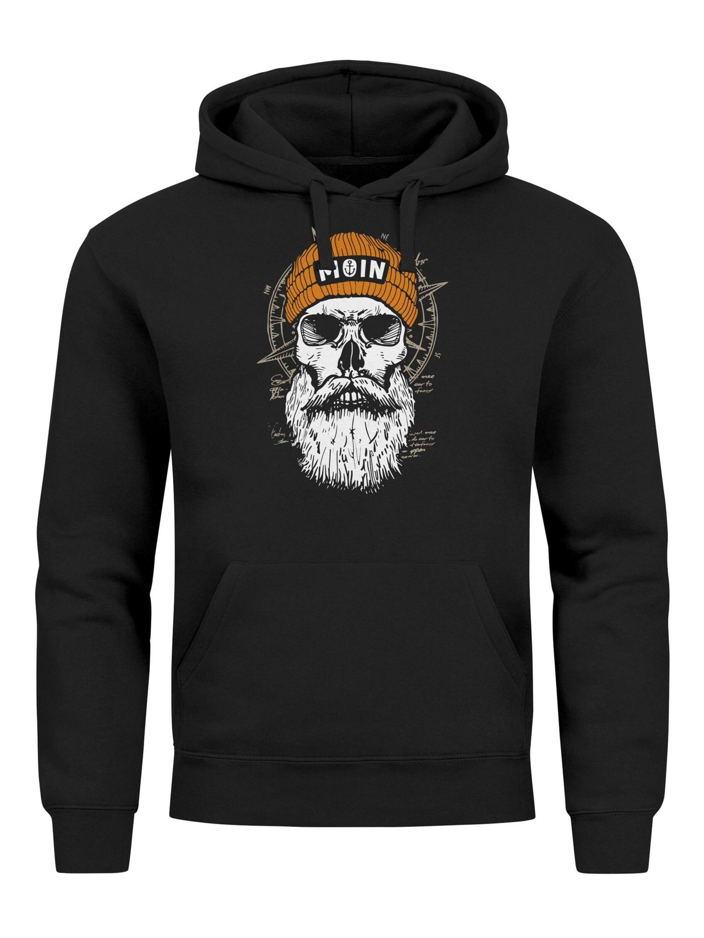 Neverless Sweatshirt 'Skull Moin' in Black: front