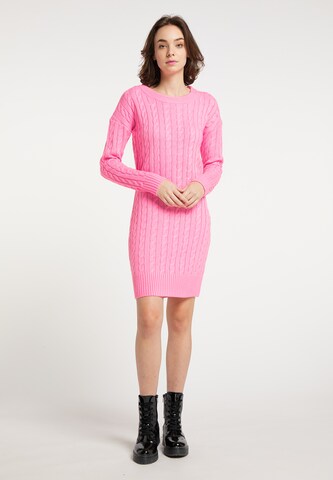 MYMO Stickad klänning i rosa