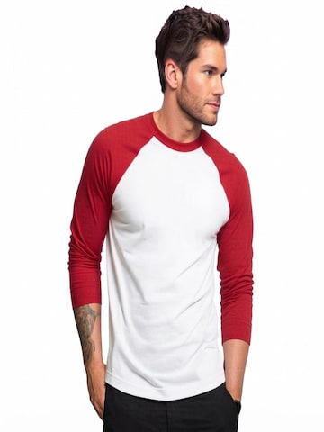 Vanilla Shirt '2-Pack Heren Baseballshirt Lange Mouwen – Wit/Zilvergrijs – Casual Raglan – Maat M' in Rood