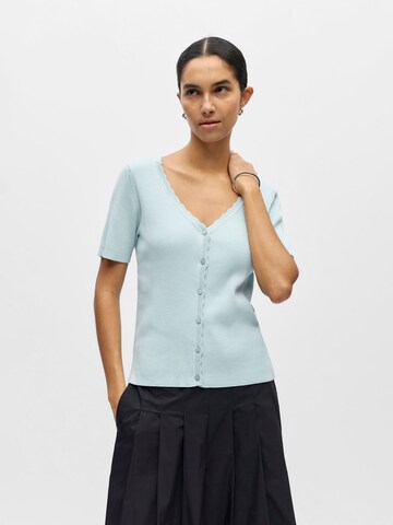 Cardigan 'OBJKelly' OBJECT en bleu : devant