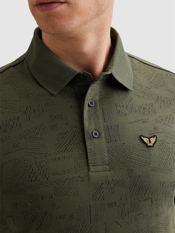 PME Legend T-shirt 'Polo shirt with allover jacquard pattern' i grön
