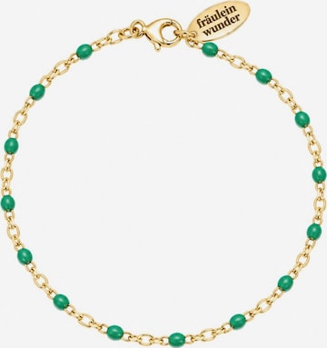 Fräulein Wunder Armband 'Dots Edelstahl Gold' in Groen: voorkant