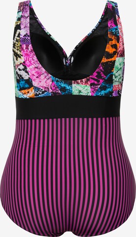 Ulla Popken Triangle Swimsuit in Mixed colors