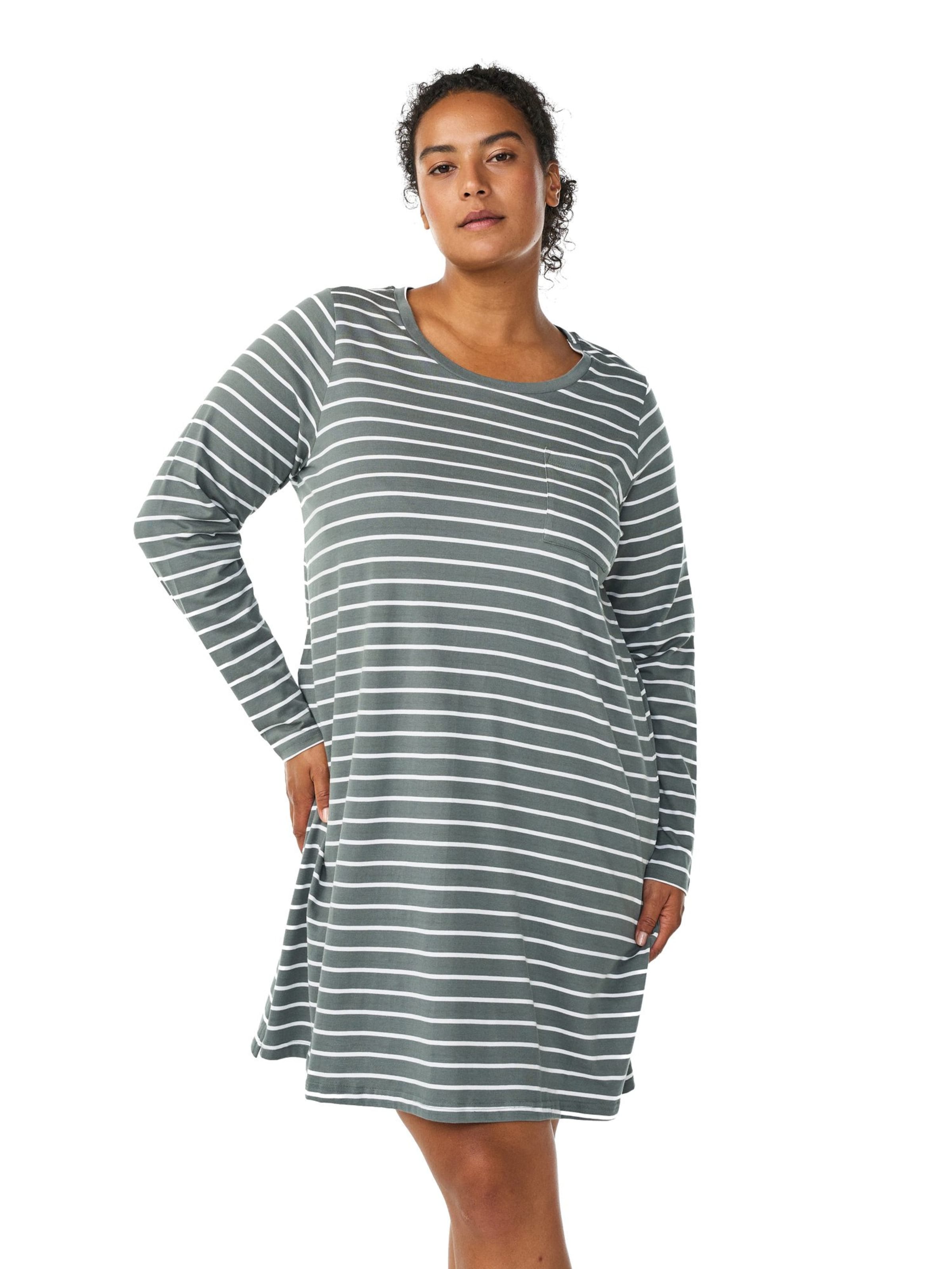 Zizzi Nachthemd 'Iv' in Grün: Vorderseite