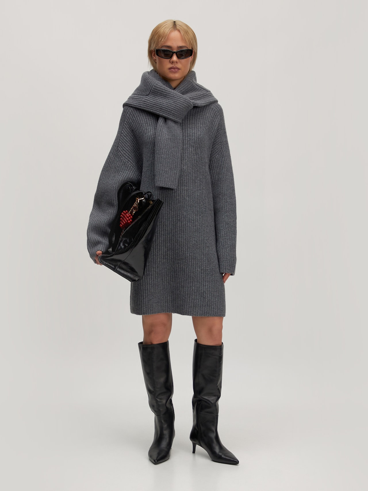 EDITED Produkte Kleid aus Wolle 'Neea graumeliert