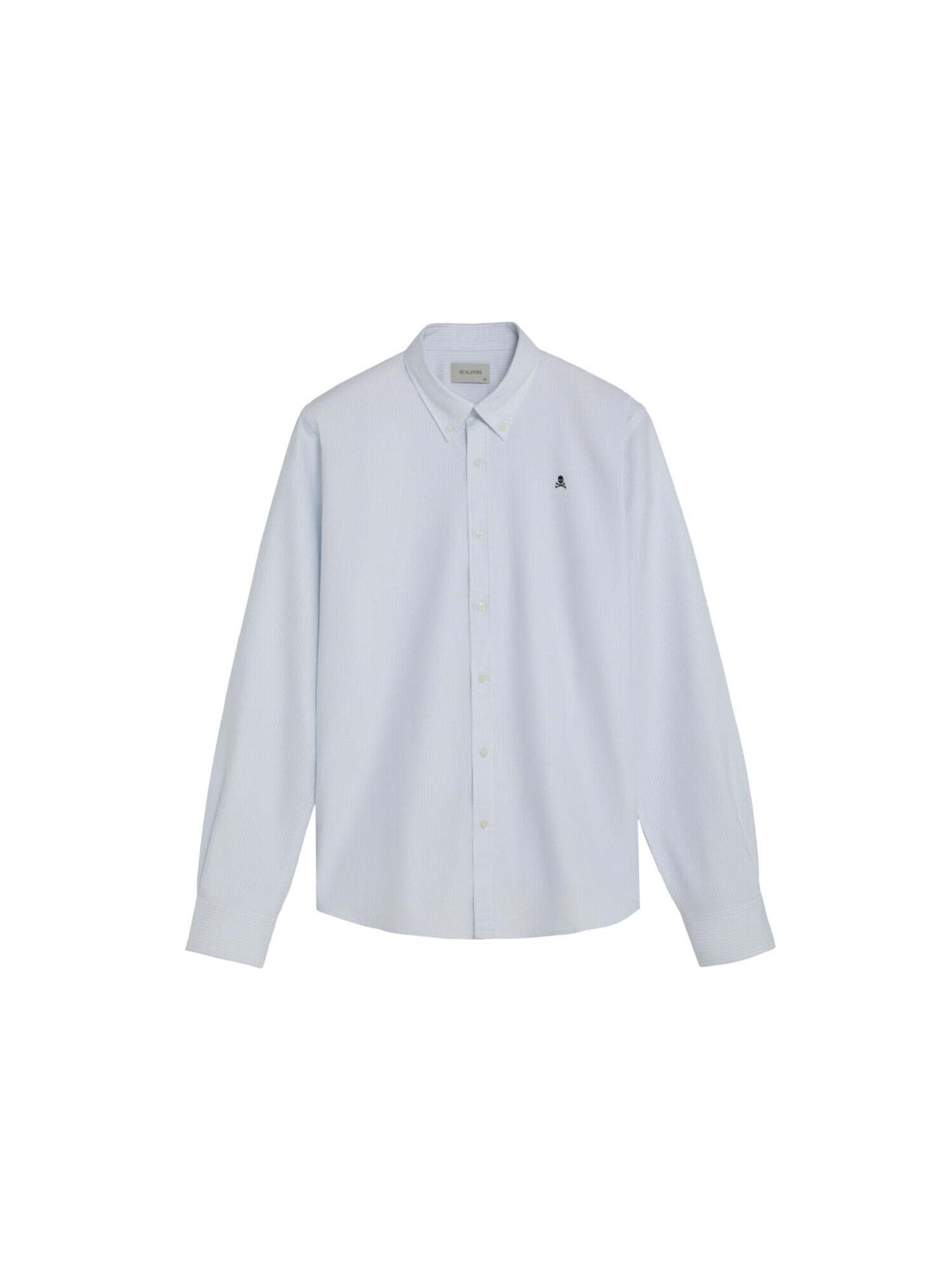 Scalpers Regular Fit Hemd 'New Oxford' in Blau: Vorderseite