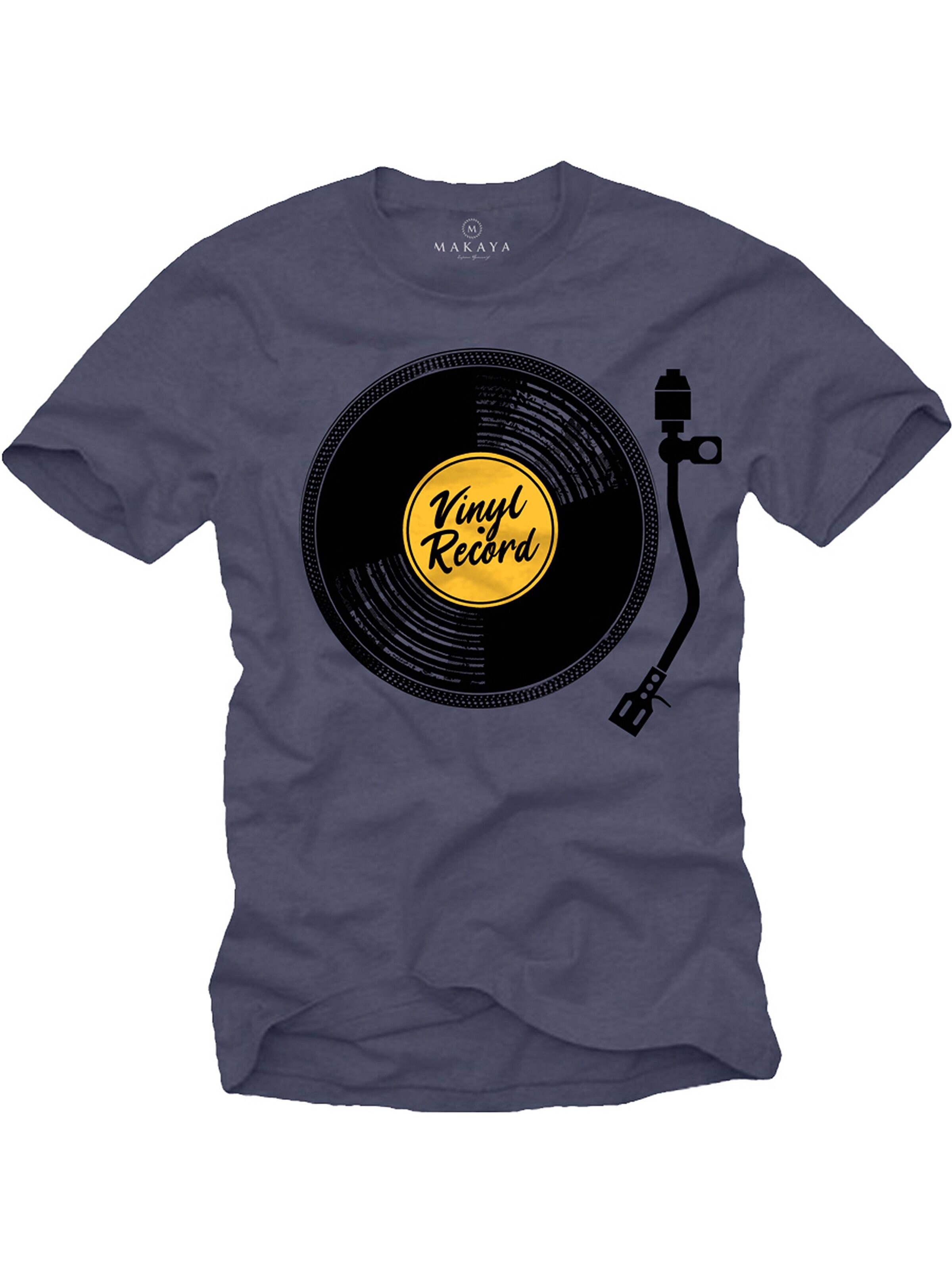 MAKAYA Shirt 'V-Record' in Blue: front