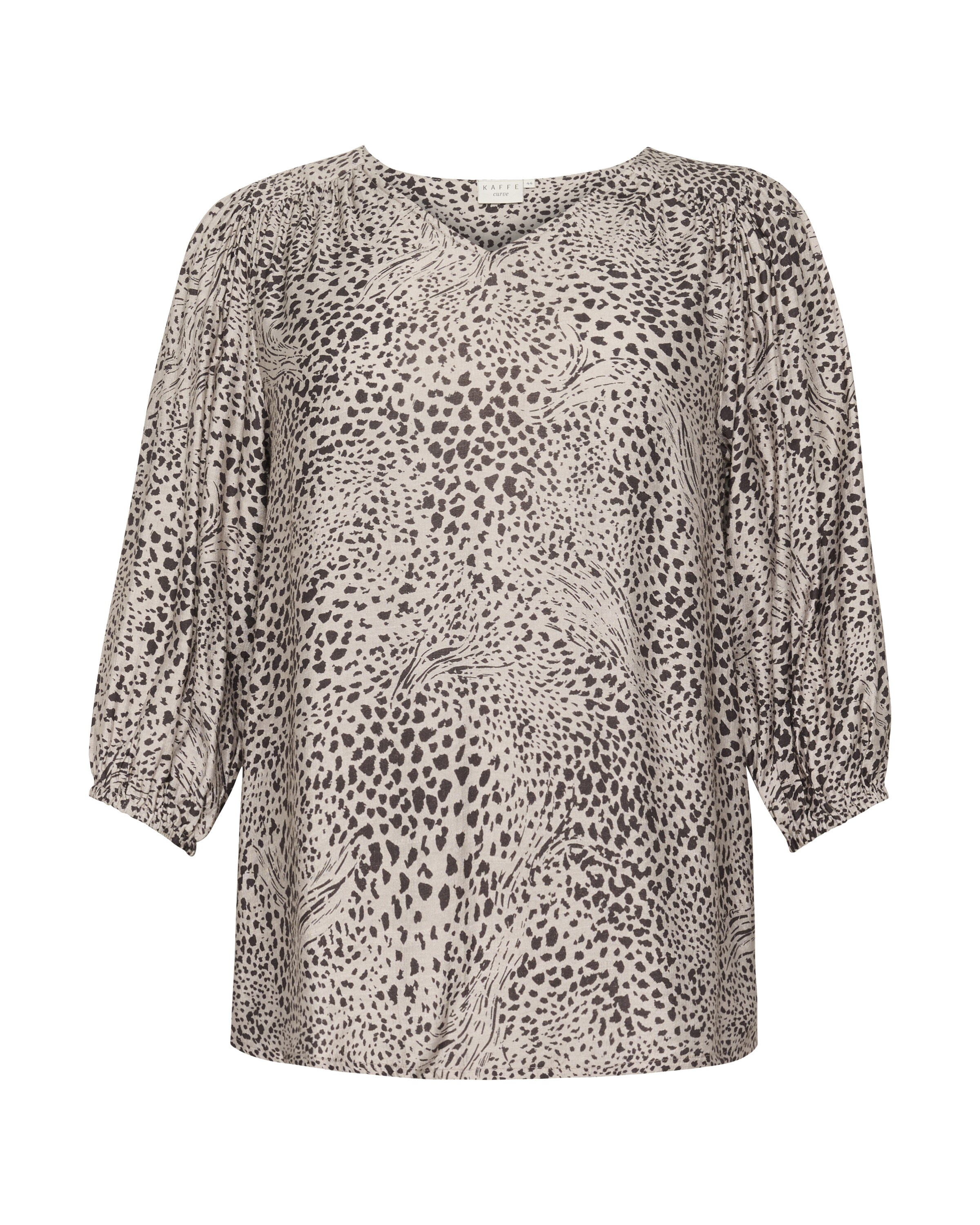 KAFFE CURVE Bluse 'Debri' in grau / weiß, Produktansicht