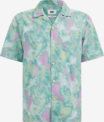 WE Fashion Regular fit Button Up Shirt in Green: front