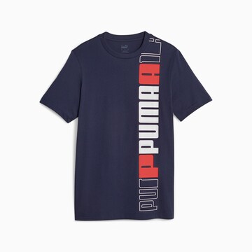 PUMA Funkční tričko 'ESS+ LOGO' – modrá: přední strana