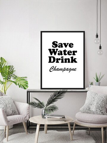 Liv Corday Bild 'Save Water Drink Champagne' in Weiß