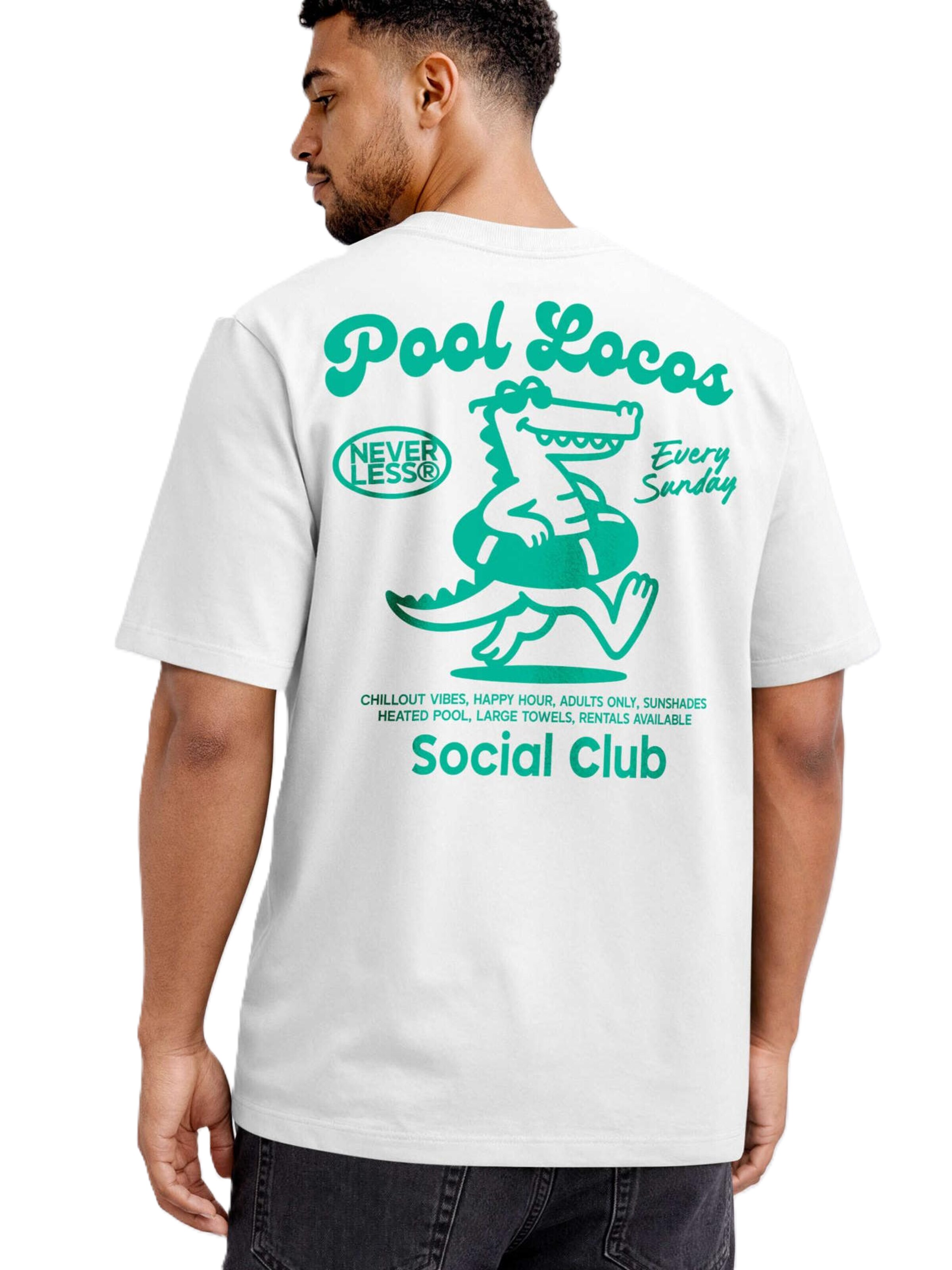 Neverless Shirt 'Pool Locos' in White