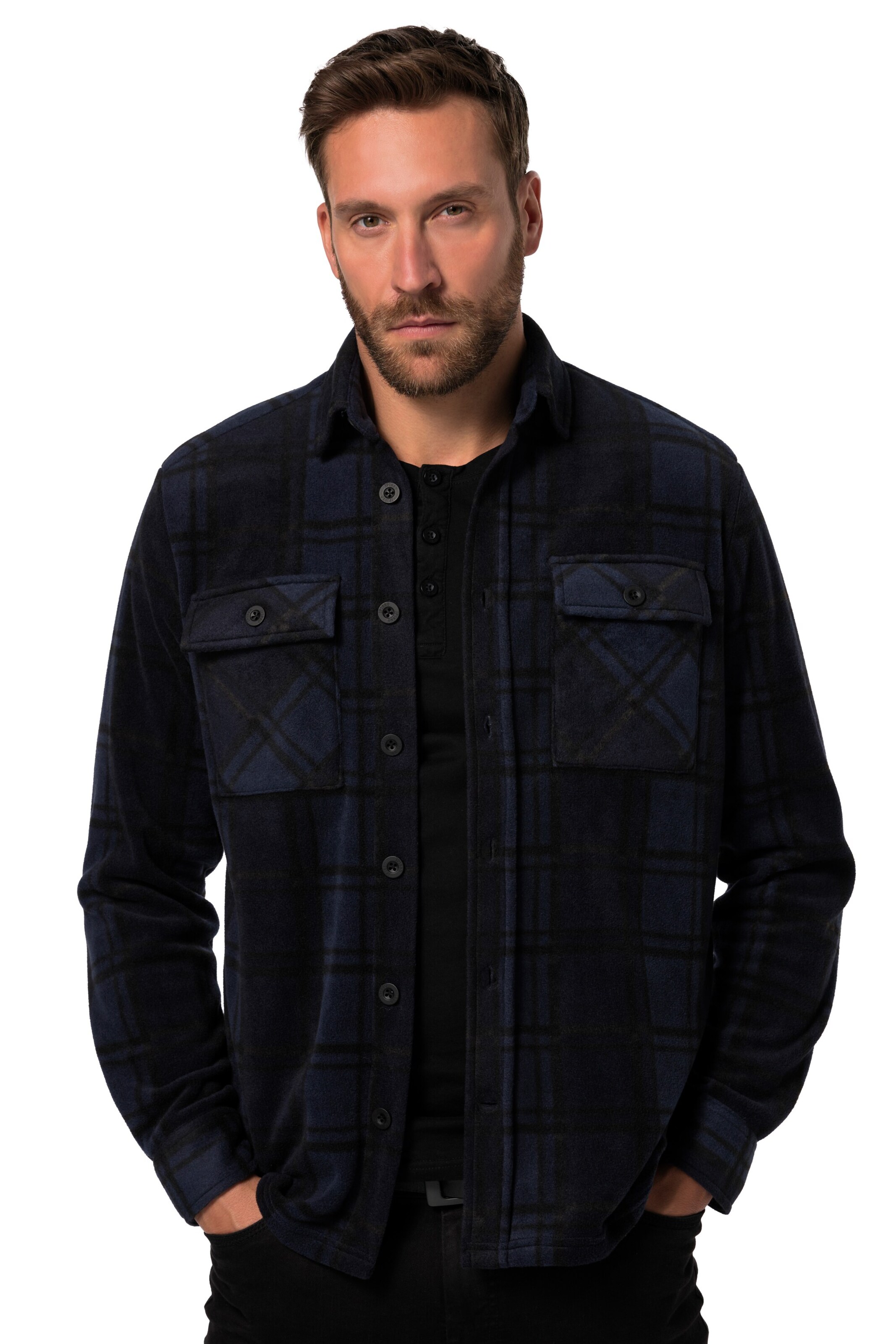 JP1880 Regular fit Button Up Shirt in Blue: front