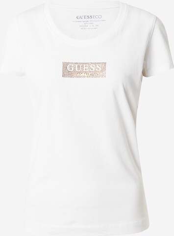 GUESS Shirt 'STUDS' in Wit: voorkant