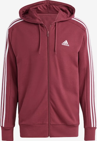 ADIDAS SPORTSWEAR Спортна жилетка с качулка 'Essentials' в червено: отпред