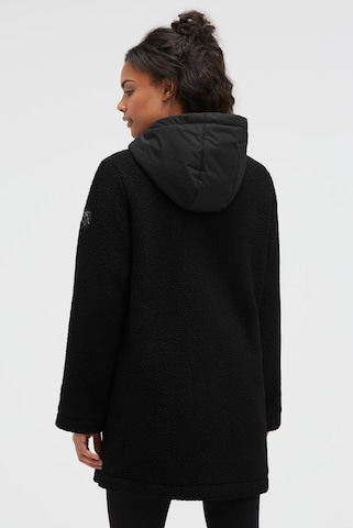 Soccx Kurzmantel mit Bouclé-Optik und Kapuze in Schwarz