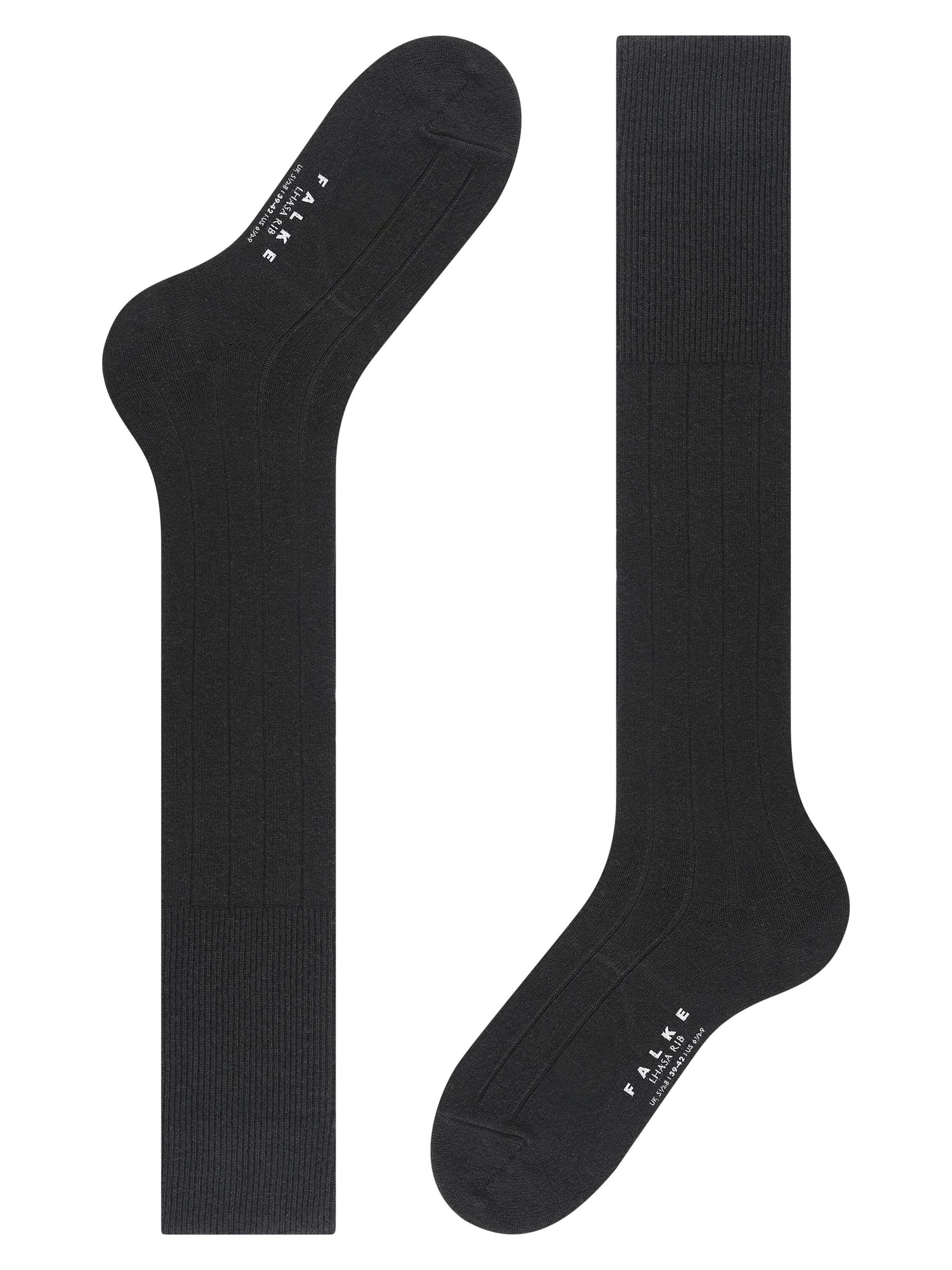 FALKE Knee High Socks 'Lhasa Rib' in Black