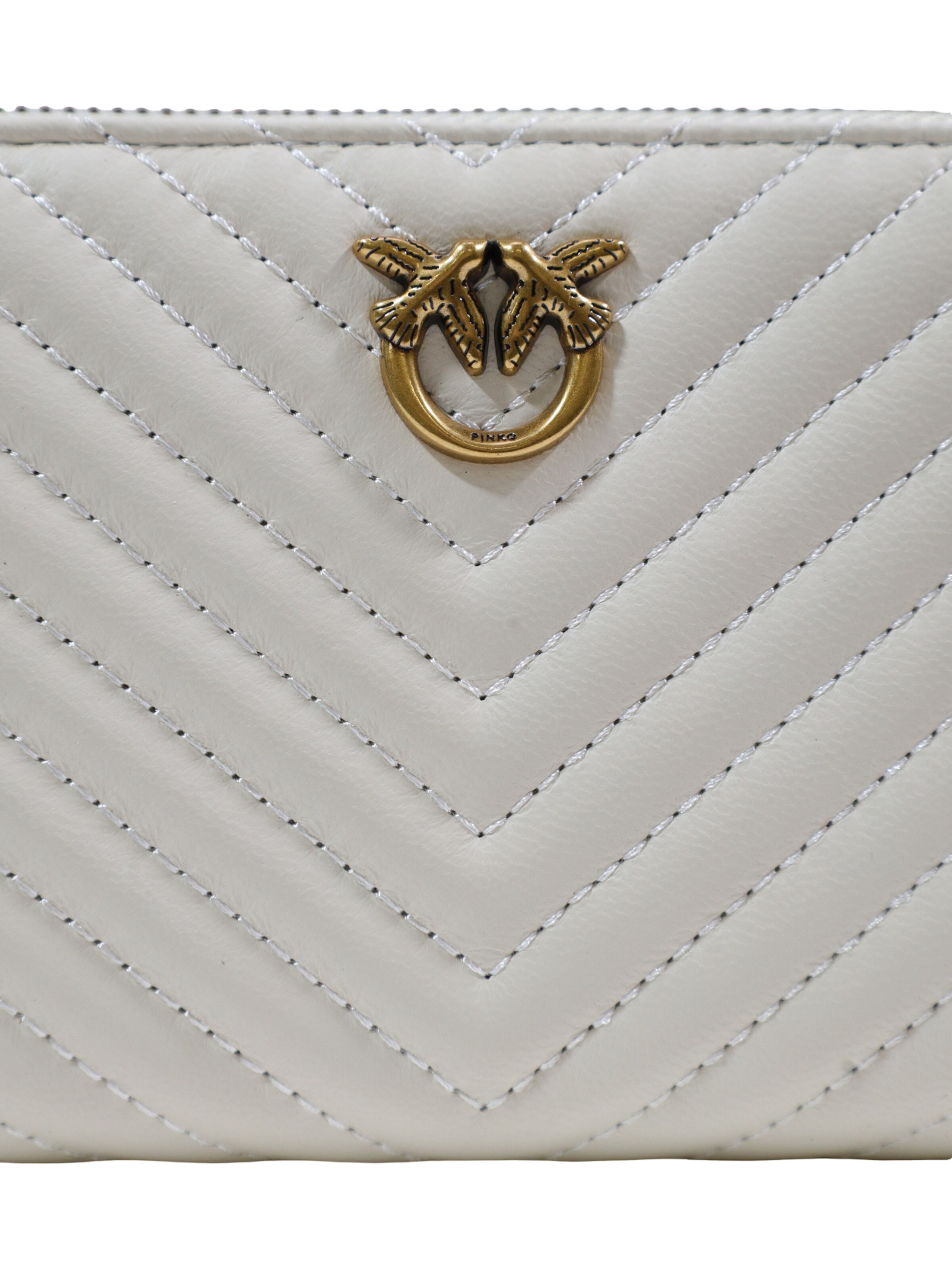 PINKO - Cartera 'RYDER ZIP AROUND SHEEP NAPPA CHEVRON 100250 A0GK' en blanco