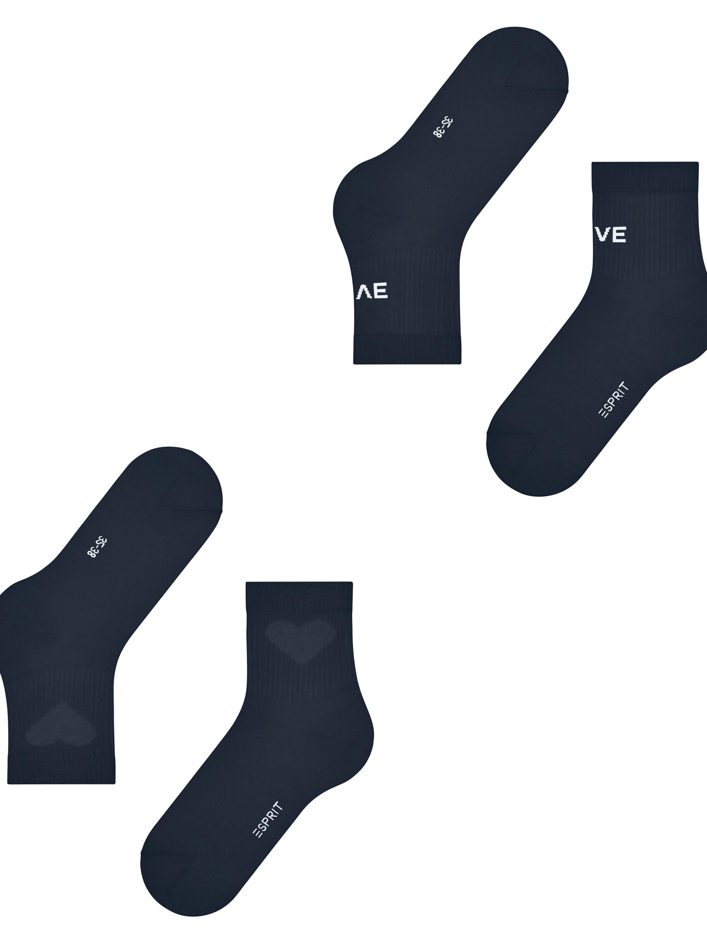 ESPRIT Socks 'Heart & Love 2-Pack' in Blue