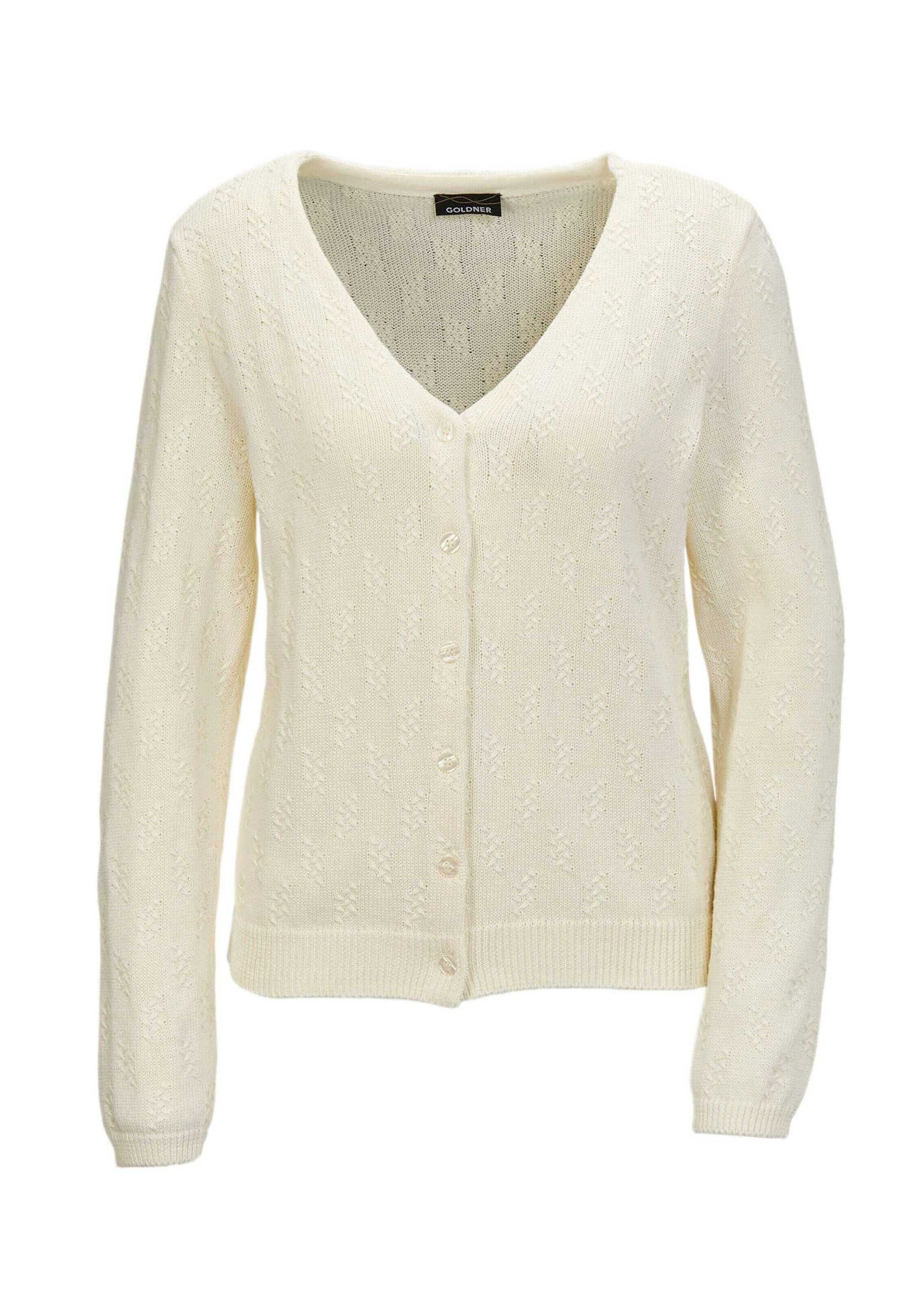 Goldner Strickjacke in Beige: Vorderseite