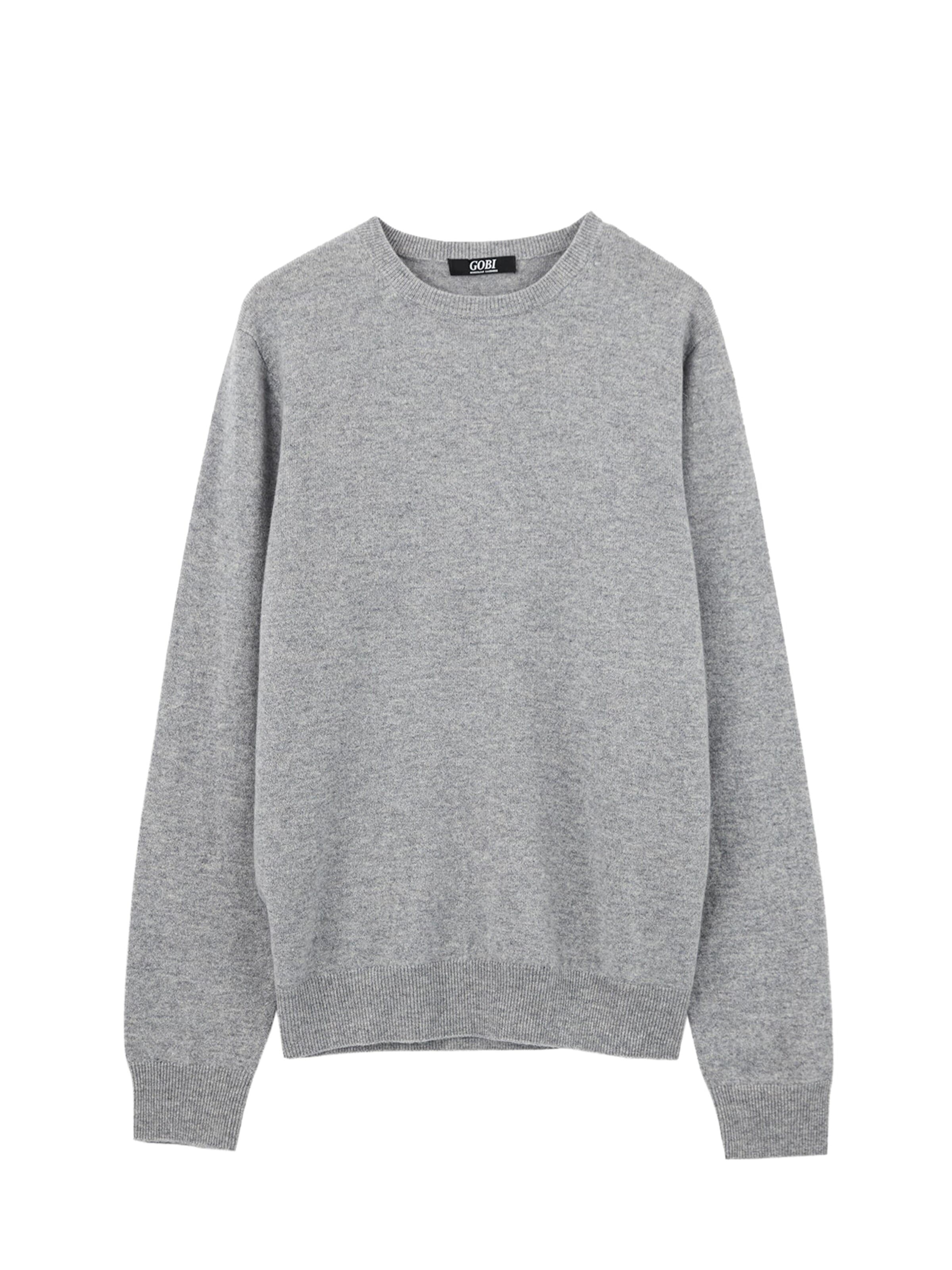 Pullover 'Men's Essential Crewneck Cashmere Sweater' di GOBI Cashmere in grigio: frontale